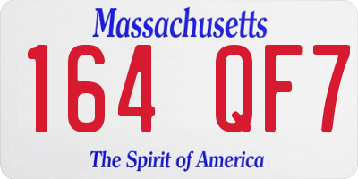 MA license plate 164QF7
