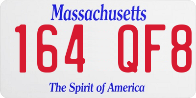 MA license plate 164QF8