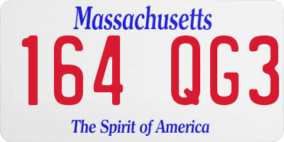 MA license plate 164QG3