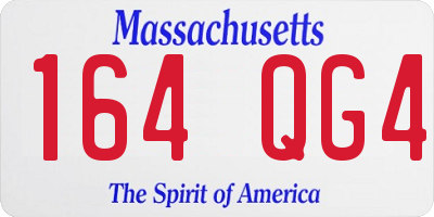 MA license plate 164QG4