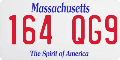 MA license plate 164QG9