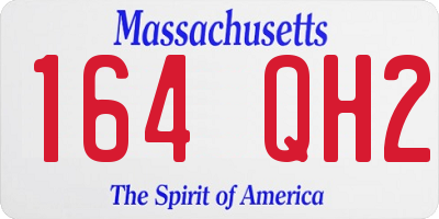 MA license plate 164QH2