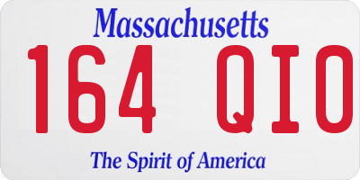 MA license plate 164QI0