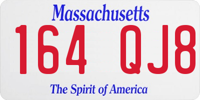 MA license plate 164QJ8