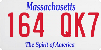 MA license plate 164QK7