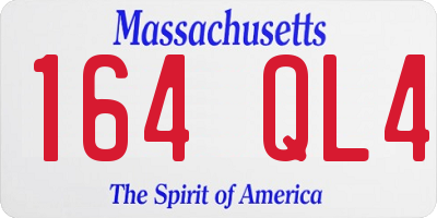 MA license plate 164QL4