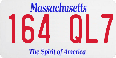 MA license plate 164QL7