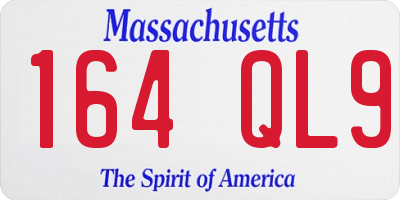 MA license plate 164QL9