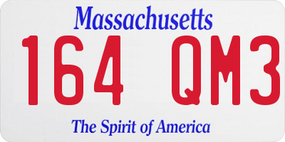MA license plate 164QM3