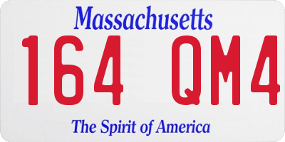 MA license plate 164QM4