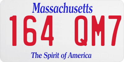 MA license plate 164QM7