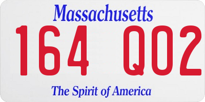 MA license plate 164QO2