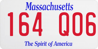 MA license plate 164QO6