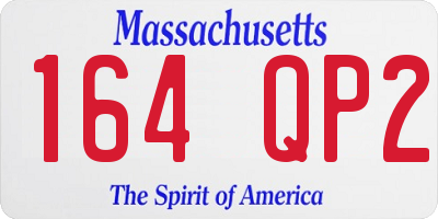 MA license plate 164QP2