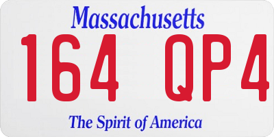 MA license plate 164QP4