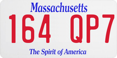 MA license plate 164QP7