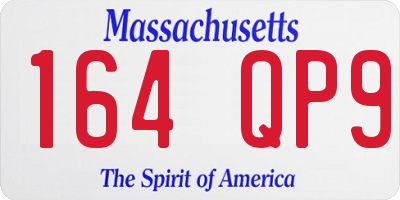MA license plate 164QP9