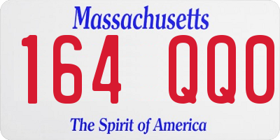 MA license plate 164QQ0