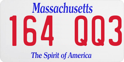 MA license plate 164QQ3
