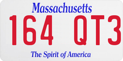 MA license plate 164QT3