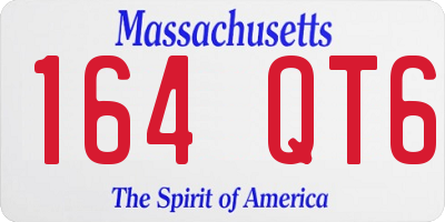 MA license plate 164QT6