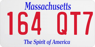 MA license plate 164QT7