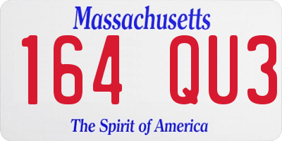 MA license plate 164QU3