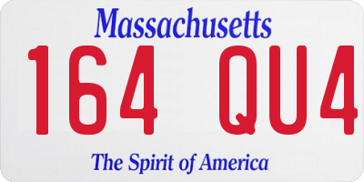 MA license plate 164QU4