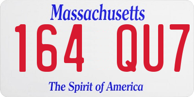 MA license plate 164QU7