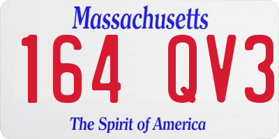 MA license plate 164QV3