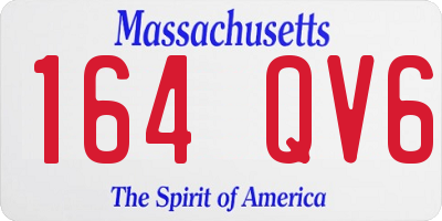 MA license plate 164QV6