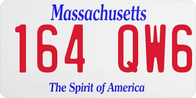 MA license plate 164QW6