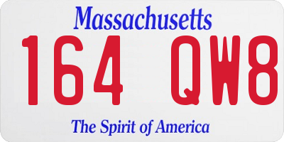 MA license plate 164QW8