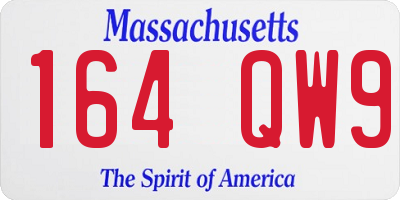 MA license plate 164QW9