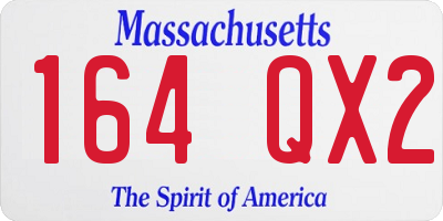 MA license plate 164QX2