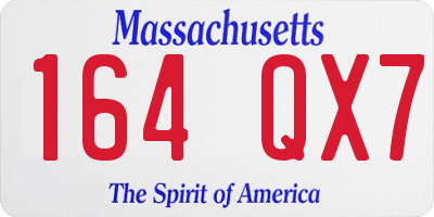 MA license plate 164QX7