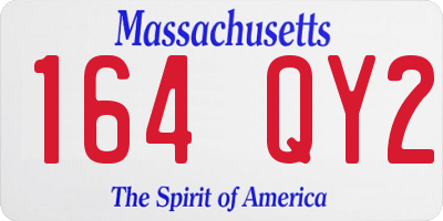 MA license plate 164QY2