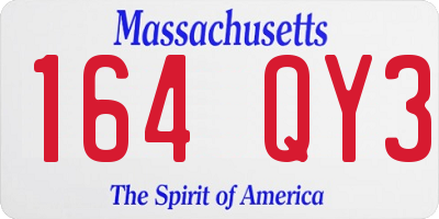 MA license plate 164QY3