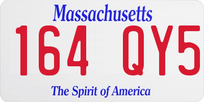 MA license plate 164QY5