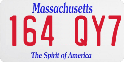 MA license plate 164QY7