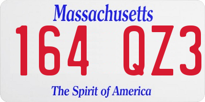 MA license plate 164QZ3