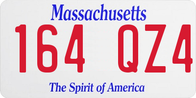 MA license plate 164QZ4