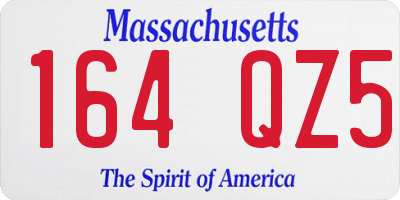 MA license plate 164QZ5