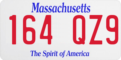 MA license plate 164QZ9
