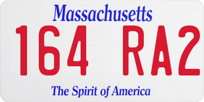 MA license plate 164RA2
