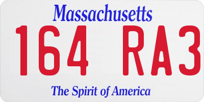 MA license plate 164RA3