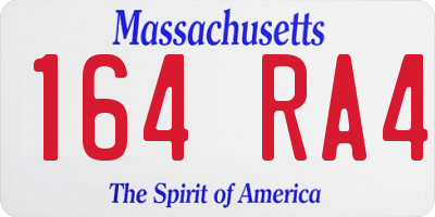 MA license plate 164RA4