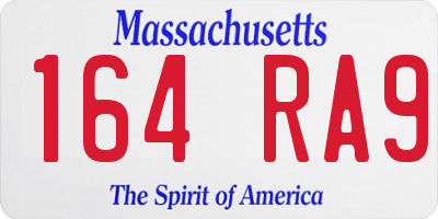 MA license plate 164RA9