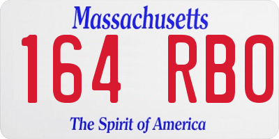 MA license plate 164RB0