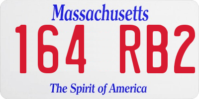 MA license plate 164RB2